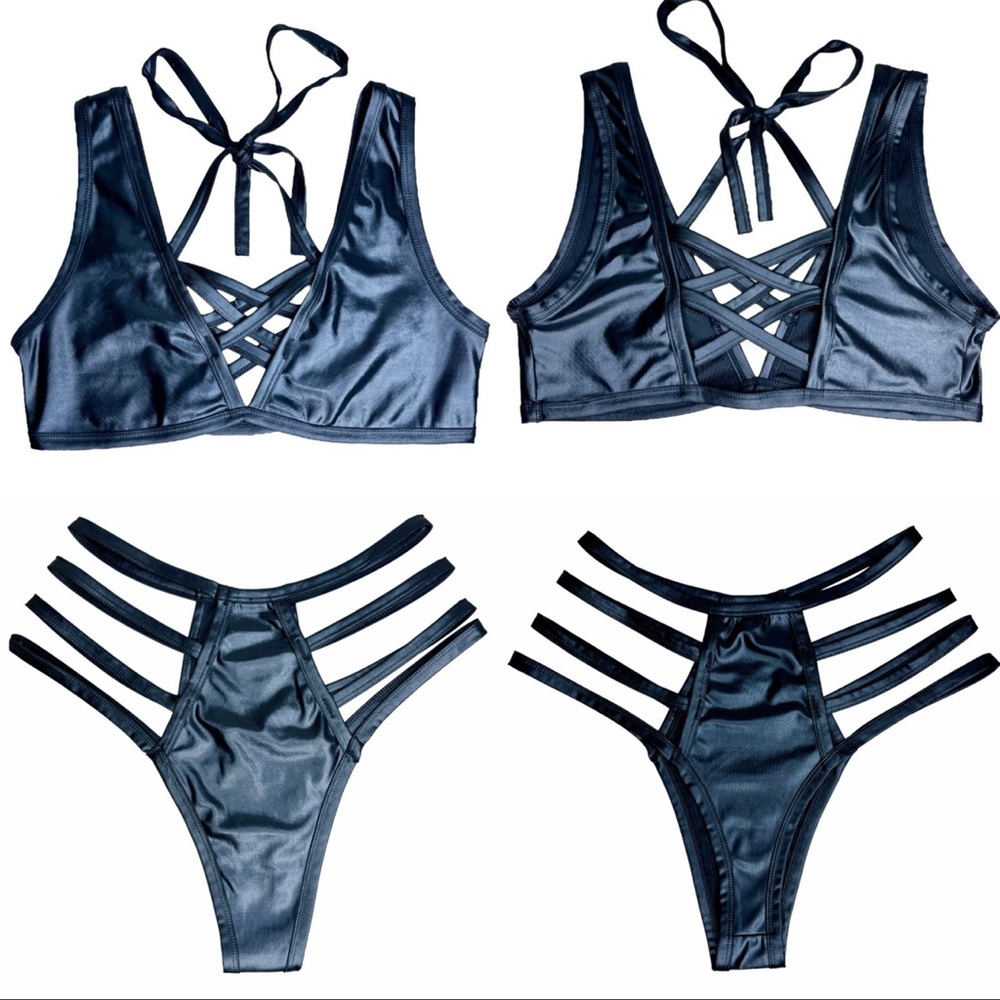 ★ LIMITED EDITION - NWOT - Faux Leather High Waist Strappy Festival Set - S
